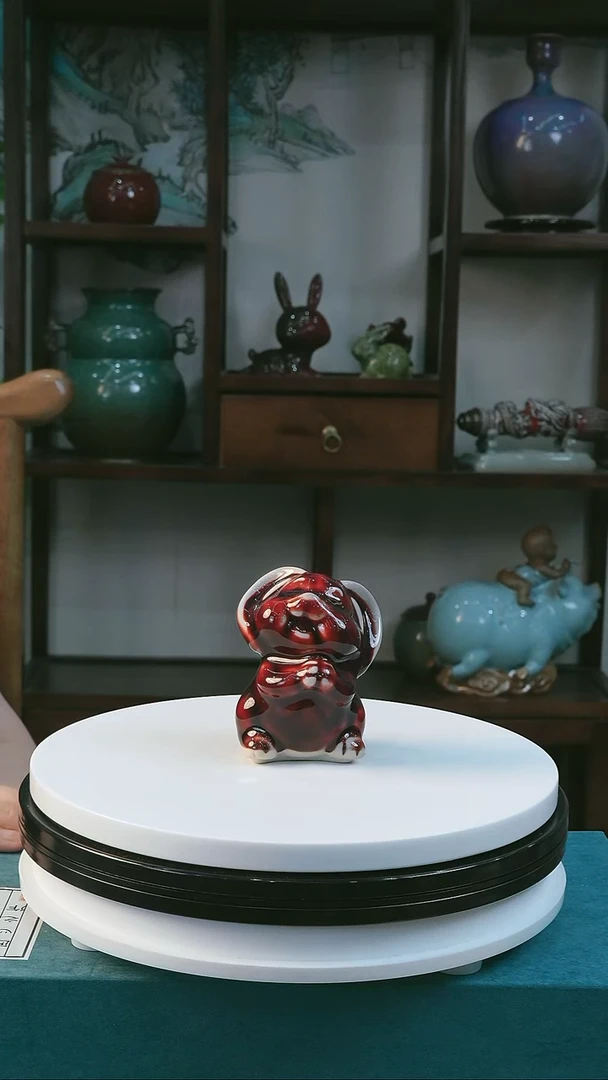 钧瓷生肖小兔子茶宠摆件