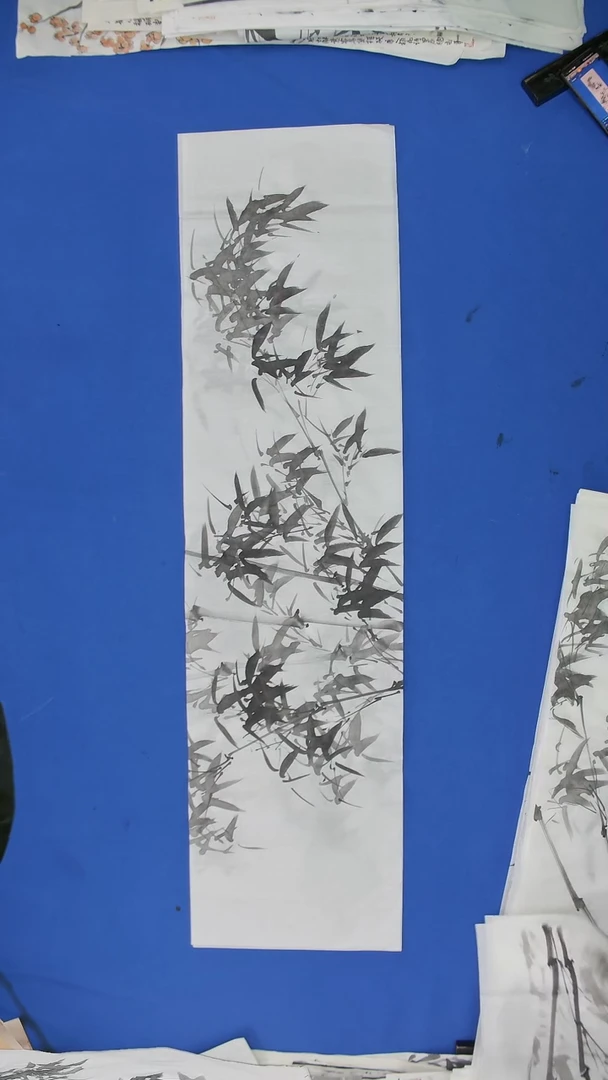 【闪购商品】国画刘啸老师国画竹子 四尺对开横幅