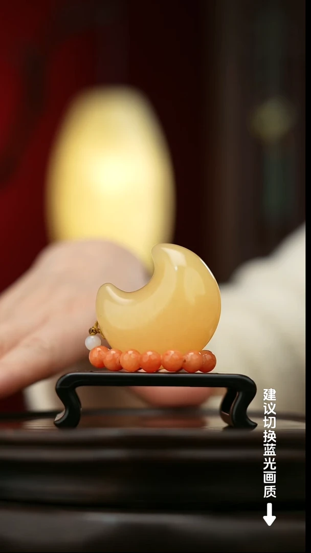 玉【小月亮】天然玉石手把件