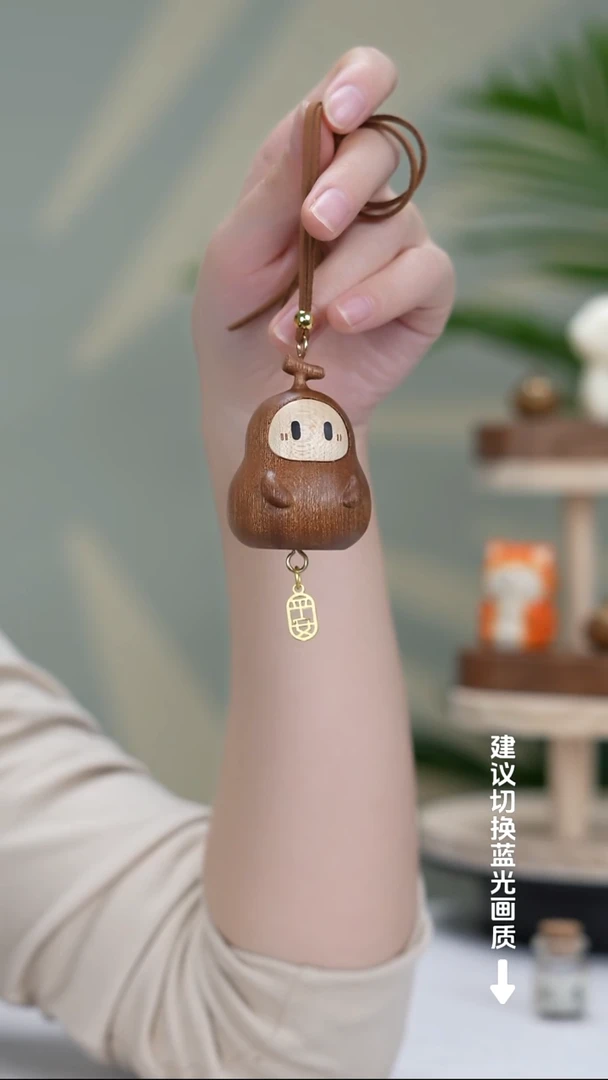 木质拼接萌福禄车挂件