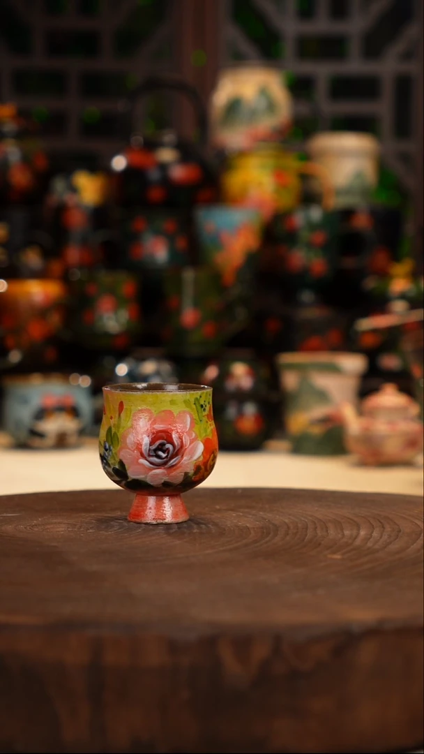 油画   手绘釉下彩杯子212