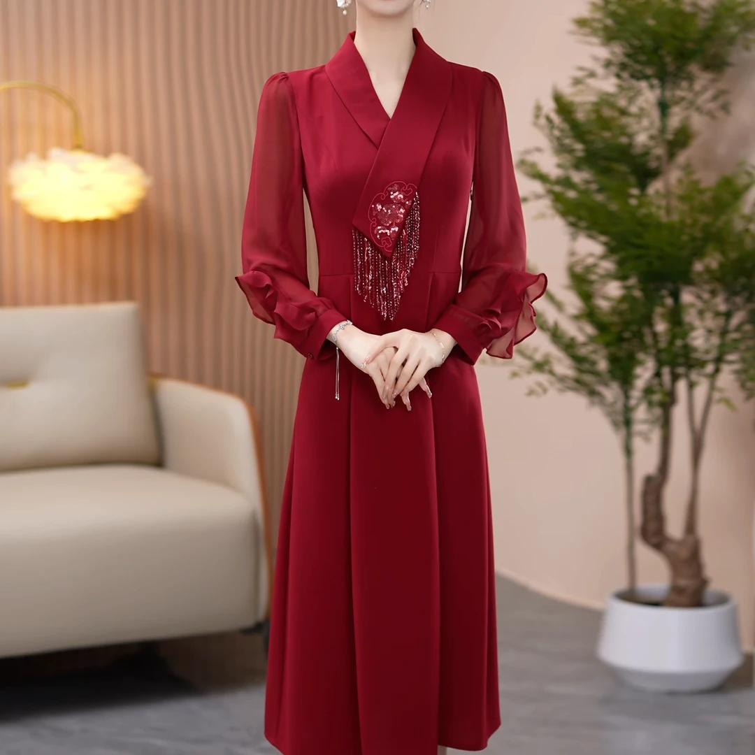 【芊霓女装】X2506春季穿搭新款连衣裙收腰显气质