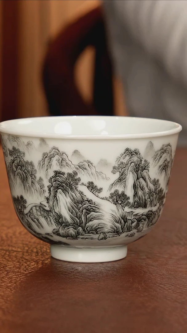 景德镇瓷器，青花瓷手绘茶具~