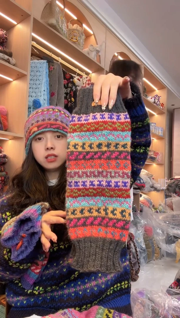 羊毛阿*百羊毛混色护膝B209