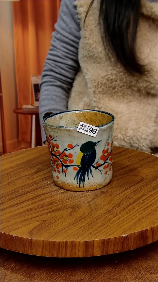 杯子陶景德镇手工手绘釉下彩陶瓷，微瑕