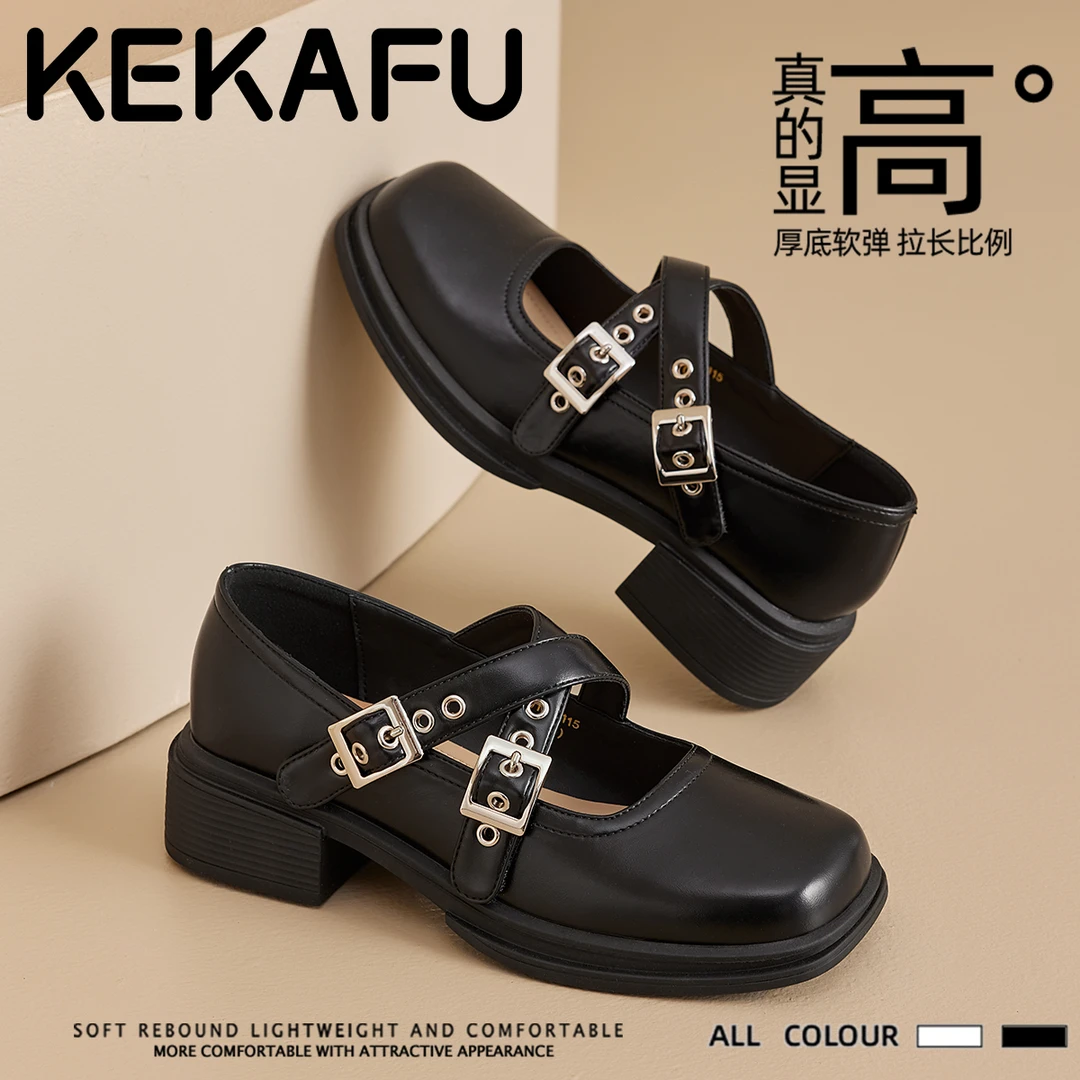 珂卡芙厚底时尚韩版jk玛丽珍鞋单鞋2025秋季新款配裙子复古小皮鞋