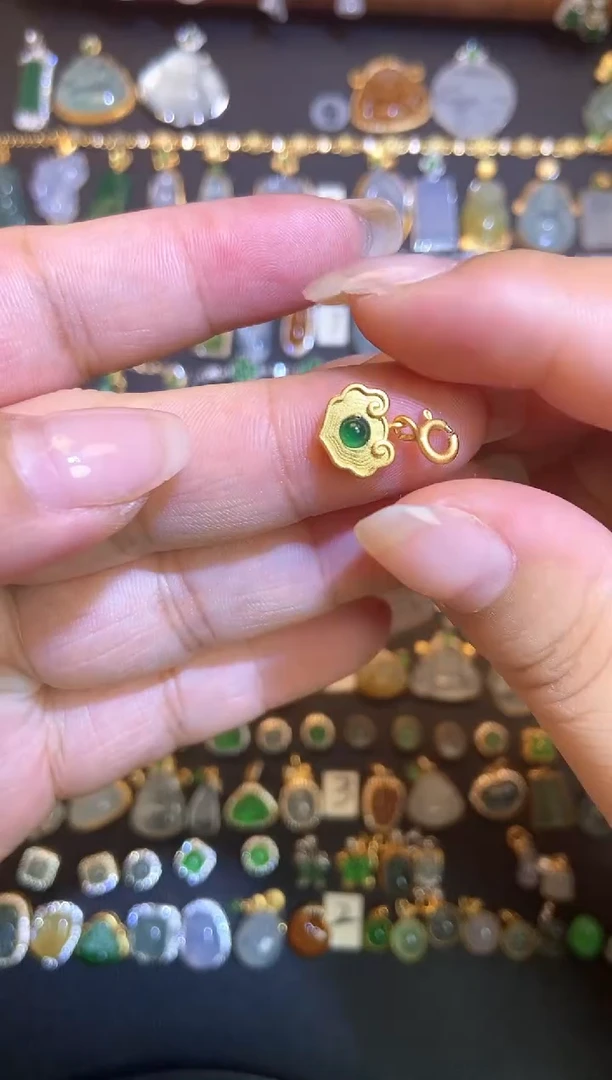 翡翠银S925镶嵌吊坠(不含链)1