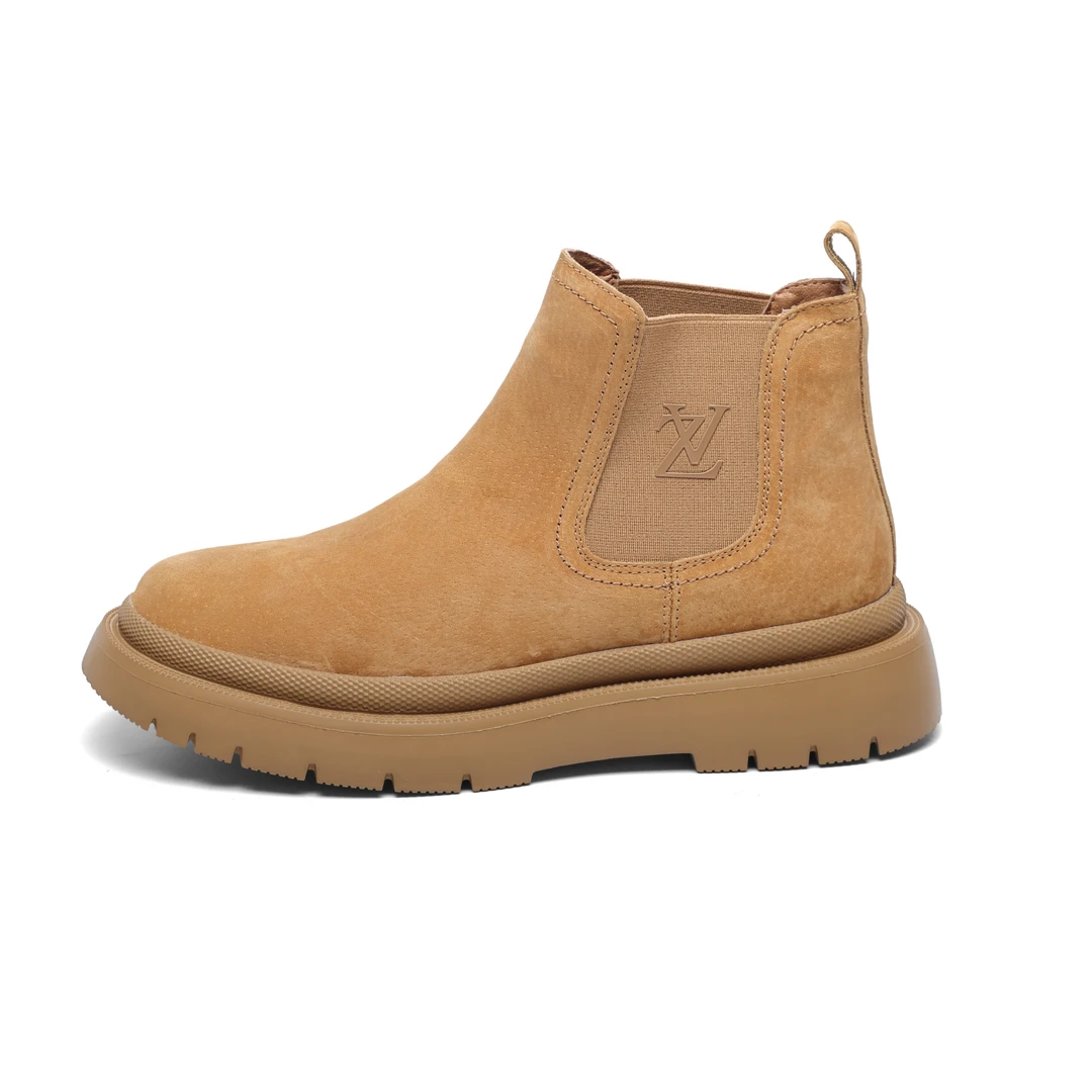 【高端定制】2025秋冬新款轻奢品质真皮复古百搭切尔西靴内增高男鞋