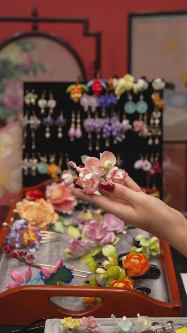 刺绣9*～非遗绒花手工饰品