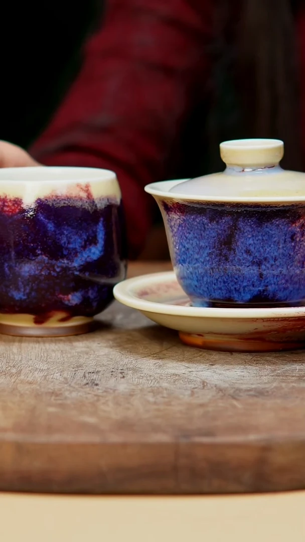 钧瓷作品—郑郑—盖碗+杯—231