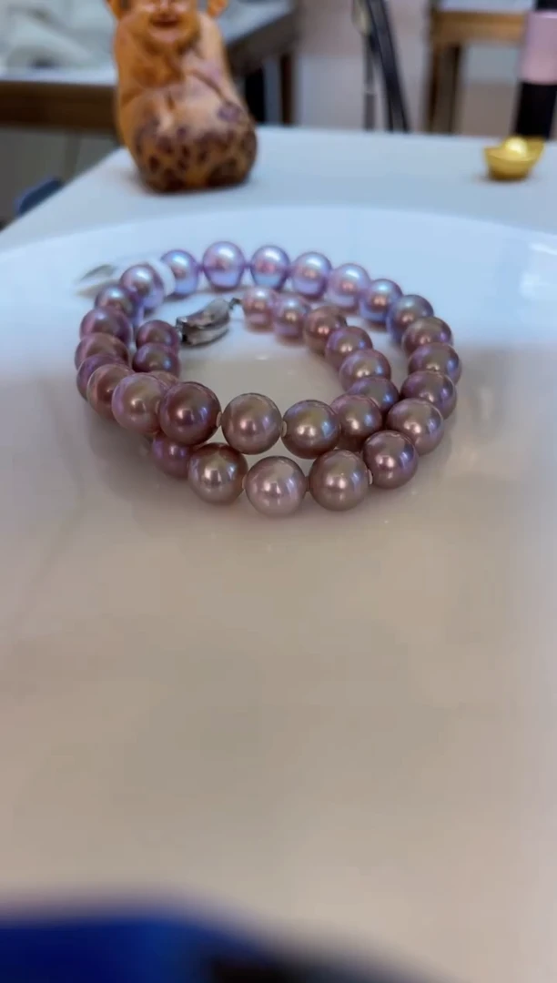 淡水珍珠未镶嵌颈饰紫珠10-12mm