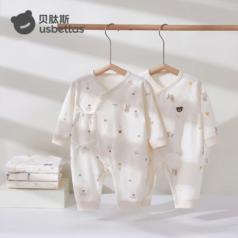 [贝肽斯]新生婴儿连体衣秋冬装纯棉宝宝爬服哈衣男女宝宝家居服