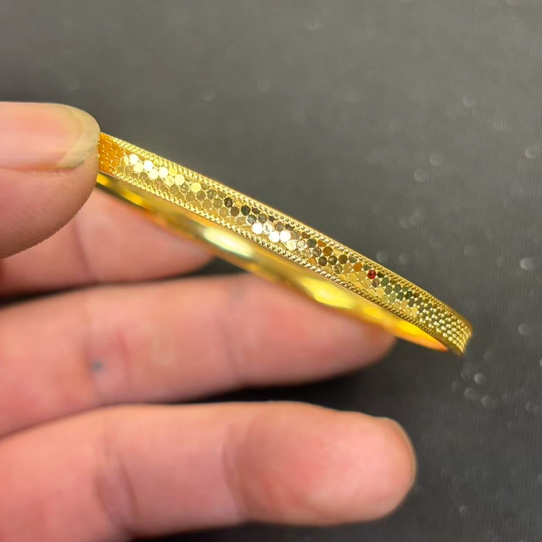 铜合金手镯 4N 龙鳞爆闪 气质轻奢时尚百搭 不掉色金色女款