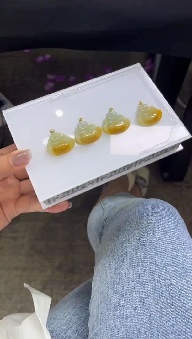 翡翠18K金镶嵌颈饰D417/多样性发一件/配绳子