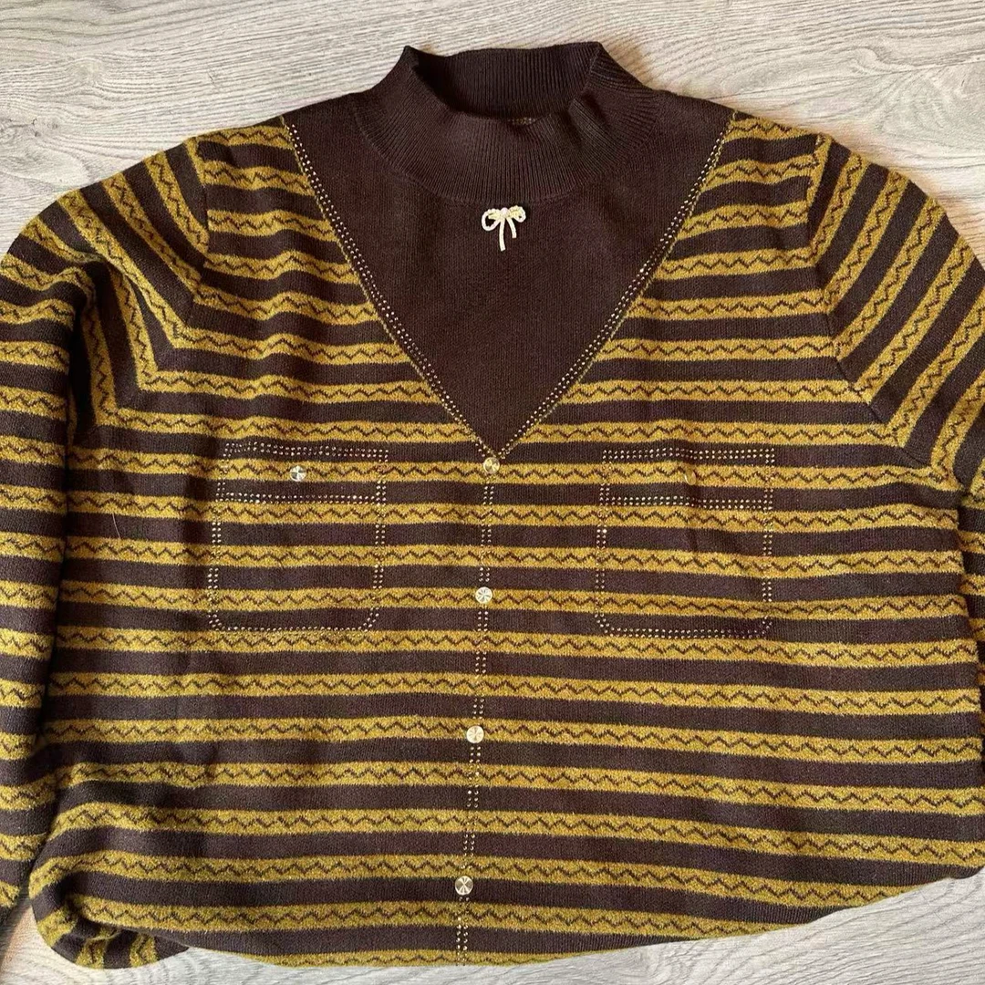 【海片】2318女士冬款半高领针织休闲时尚韩国绒毛衣针织衫百搭宽松