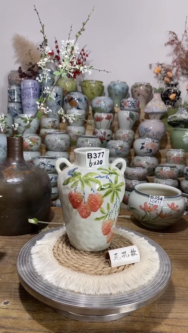 景德镇瓷韵手绘陶瓷花盆   B377 陶瓷制品 默认微瑕