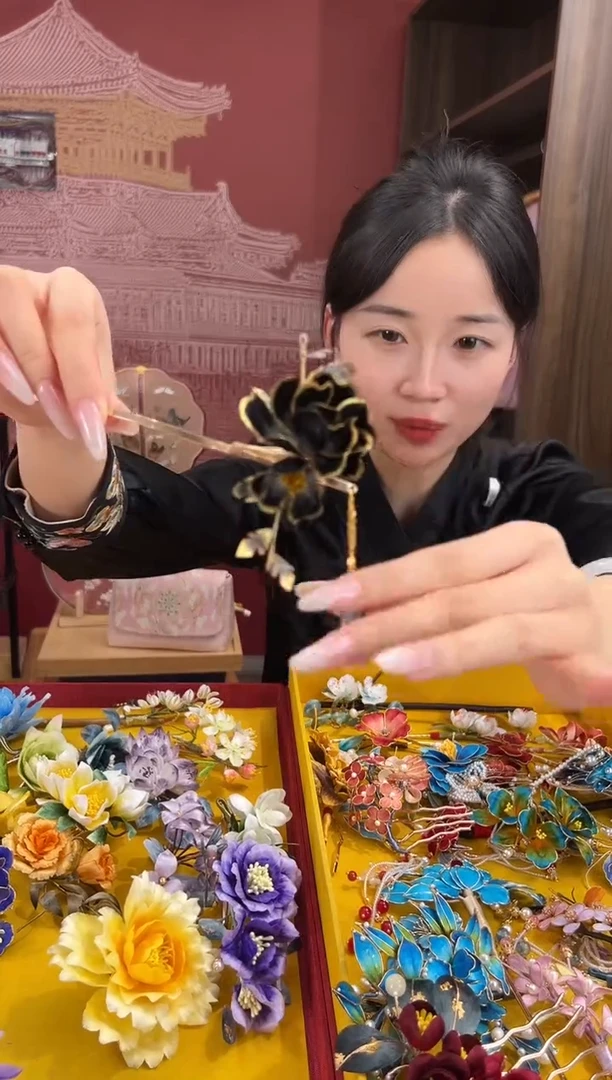 【闪购商品】刺绣非遗绒花（发饰）