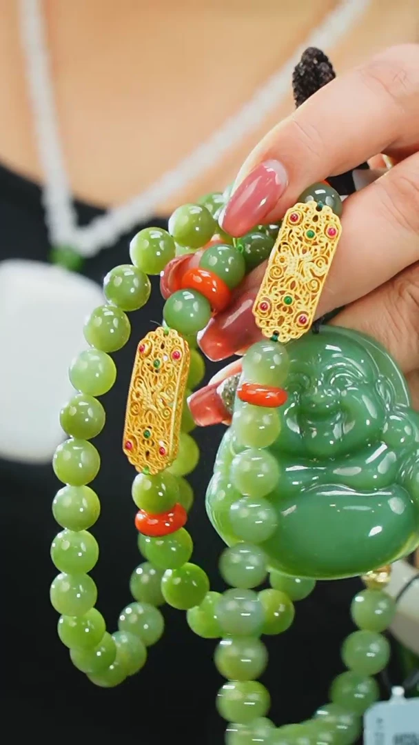 【闪购商品】和田玉套未镶嵌项链+手串+佛公13