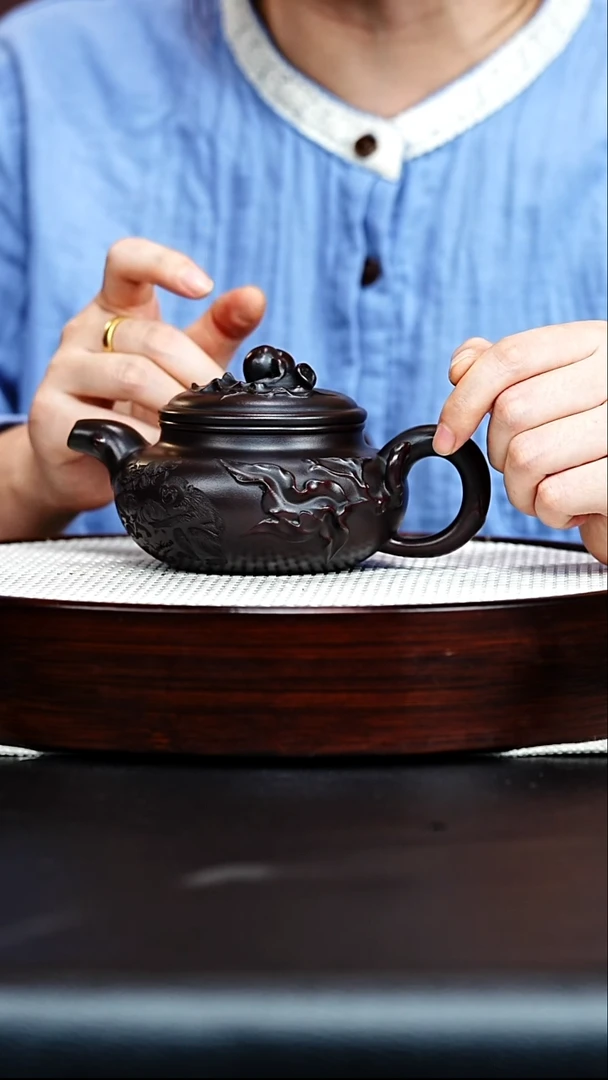 茶壶紫砂寿桃仿古