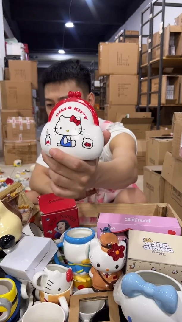 瓷片kt猫钱包造型存钱罐