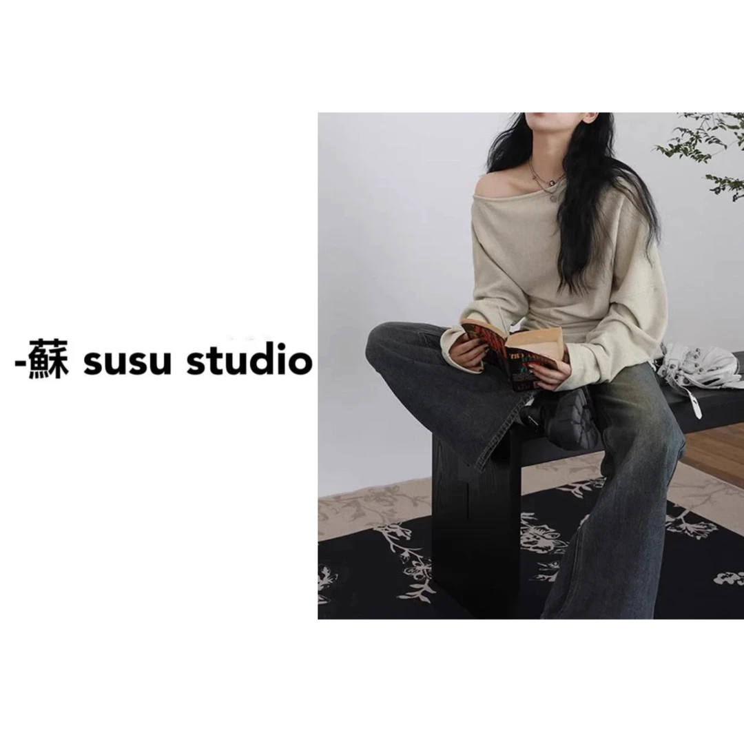 不规则设计感抽褶宽松长袖T恤2025新款打底衫上衣