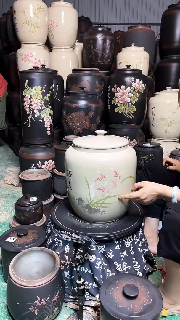 罐瑕疵小茶缸高35cm  彩填  410