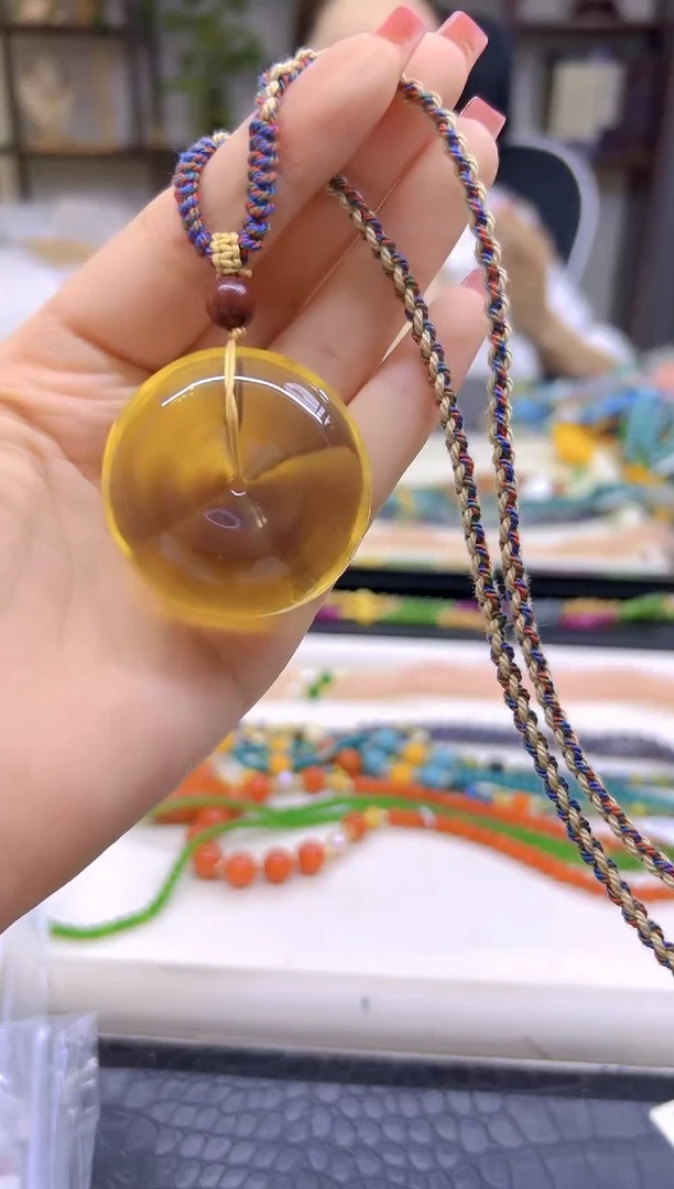 蓝珀毛衣链未镶嵌DIY款M127
