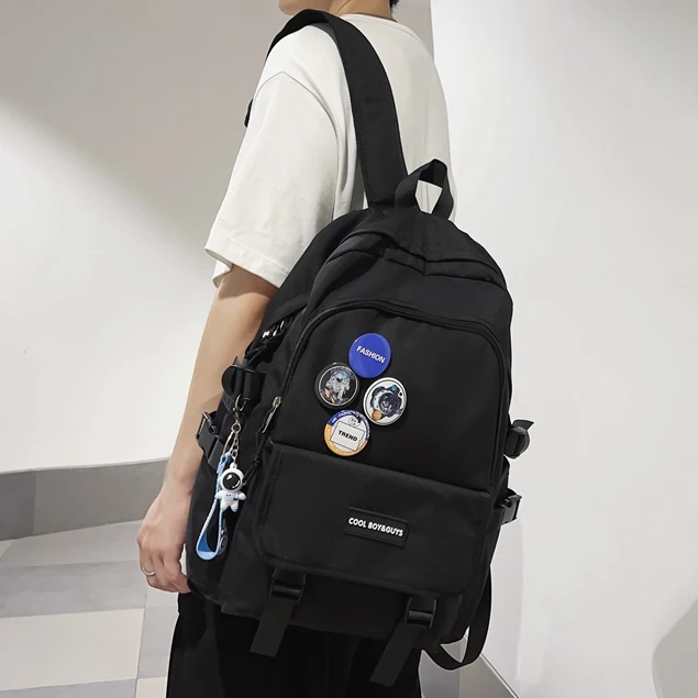书包男背包双肩包女韩版初中高中大学生大容量防泼简约百搭休闲