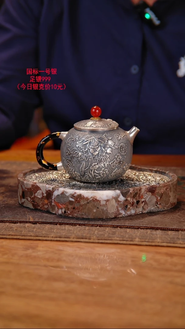 盛唐工坊 足银999 手工泡茶壶
