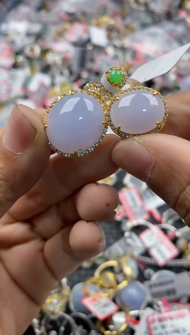 银S925镶嵌戒指翡翠12               8