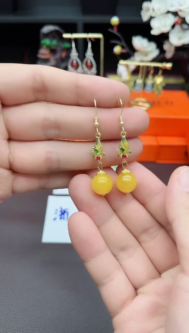 玛瑙/玉髓耳饰银S925镶嵌318000