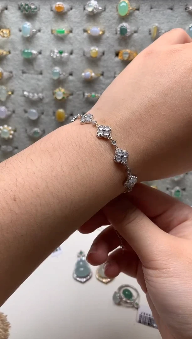 银S925镶嵌戒指翡翠手链10