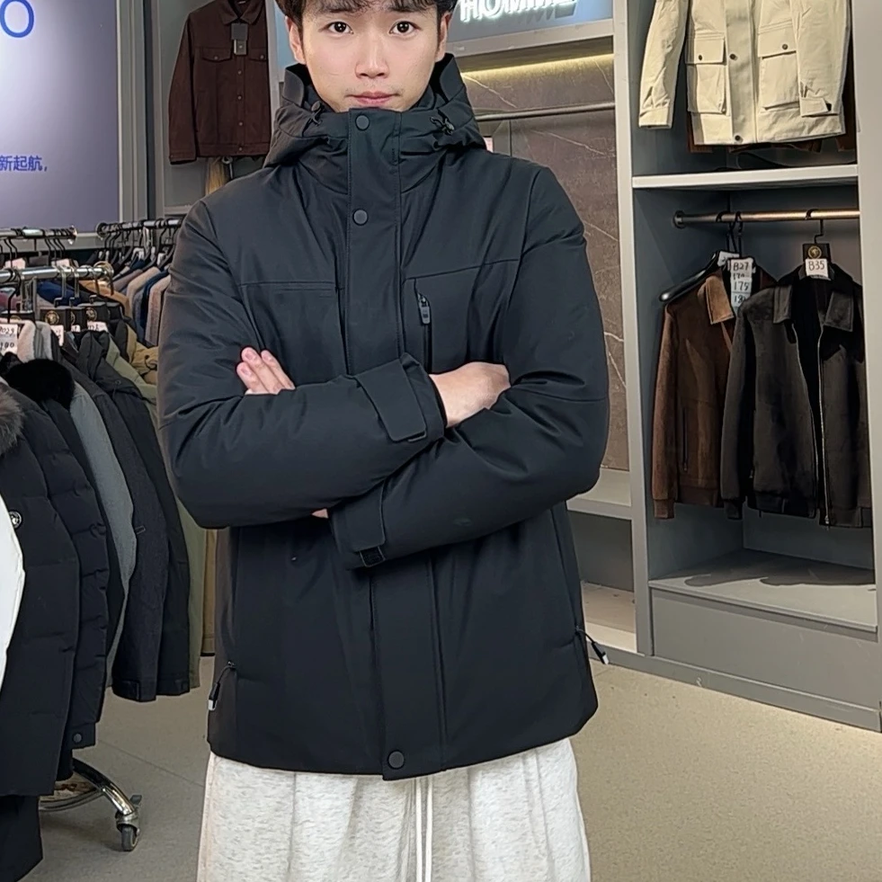 撤柜 断码清 男士时尚休闲连帽保暖加厚商务羽绒服(8819)
