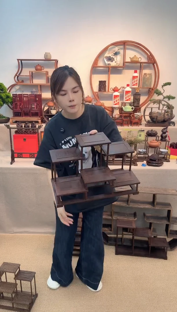 鸡翅木大号前后台博古架一个