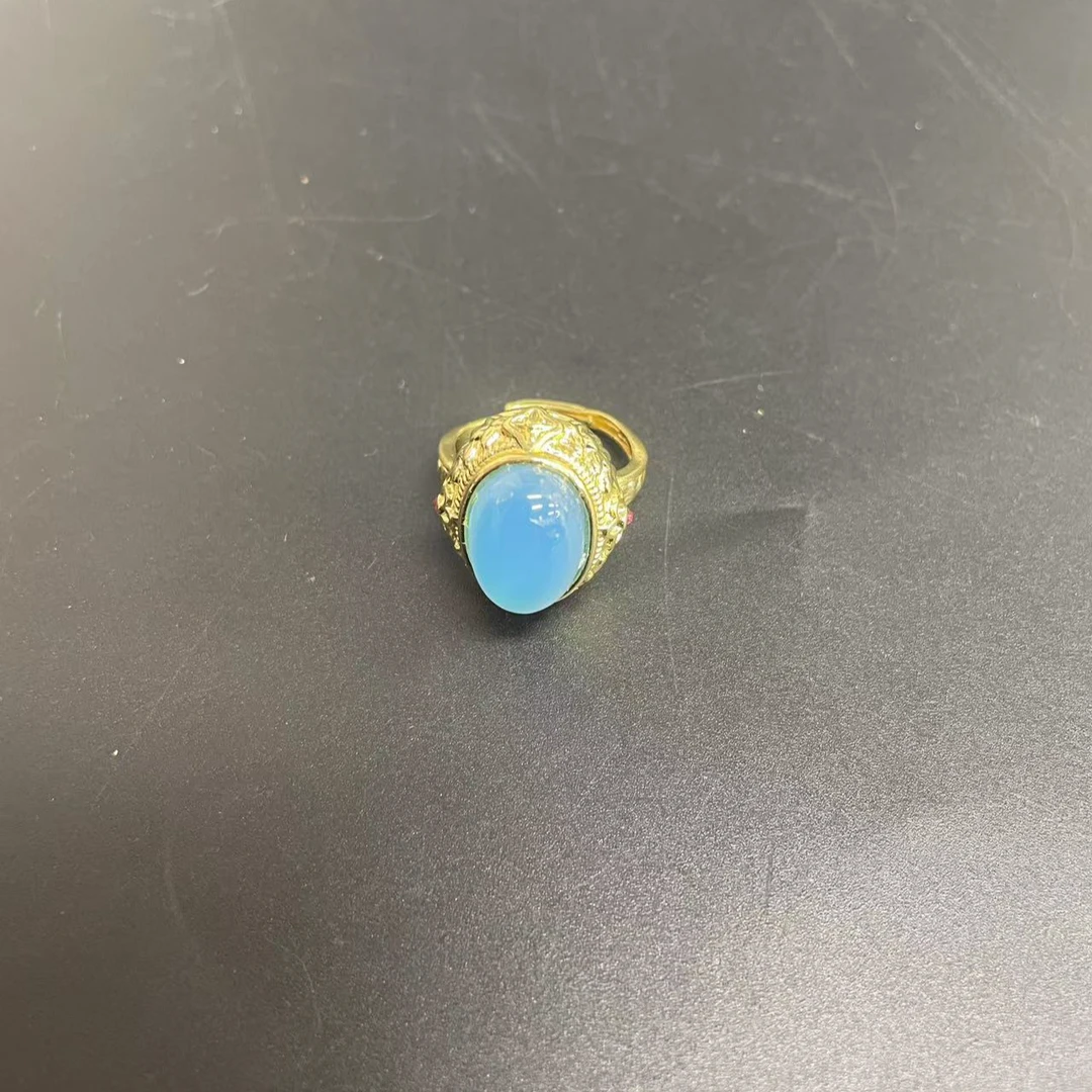 【小杰推荐】冰川蓝纹蛋面戒指（多样性发其一）8026