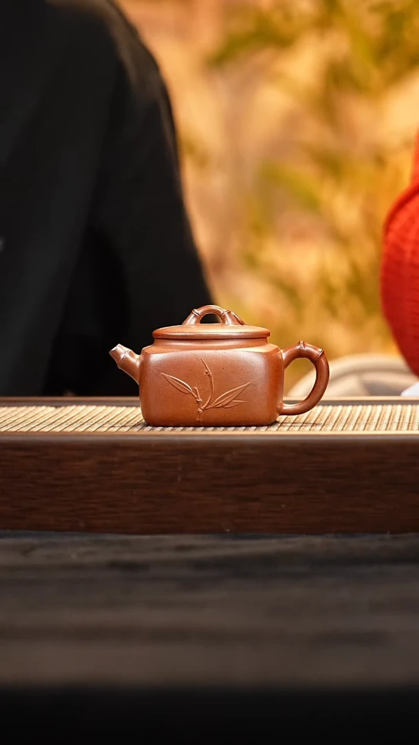 茶壶紫砂JGT四方竹 桃花泥