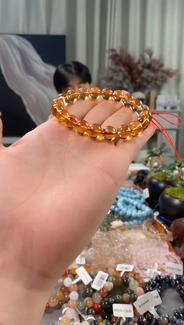 未镶嵌手链水晶红**生黄水晶