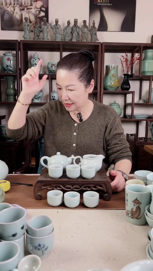 粉青 清心 8头茶具