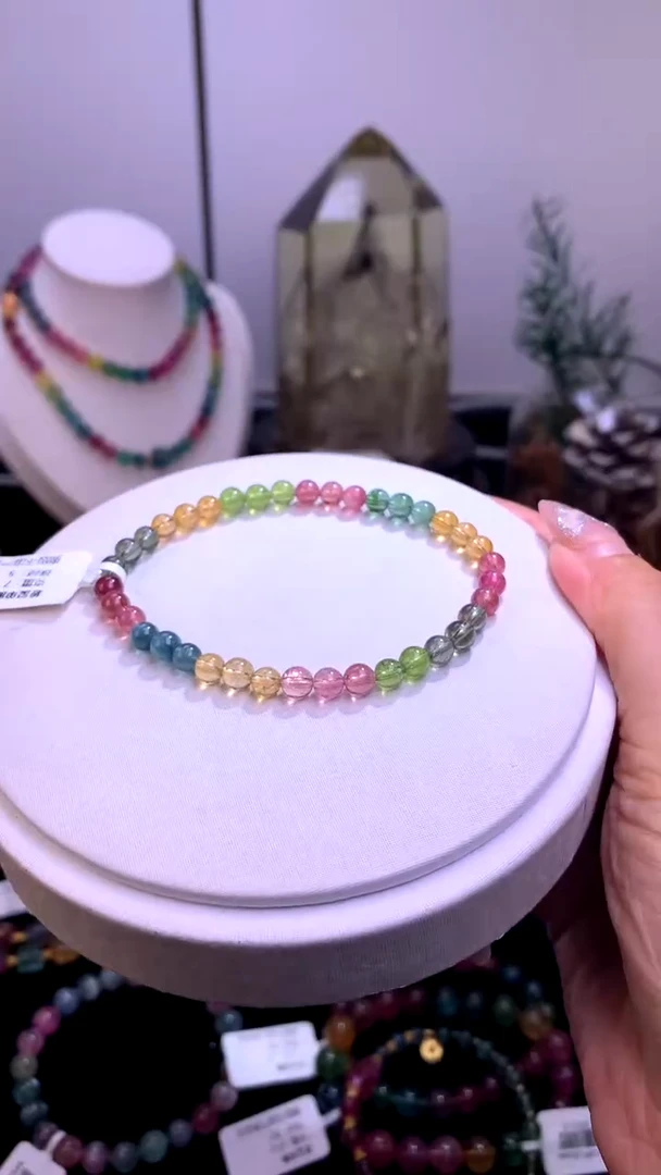 手链未镶嵌碧玺【梦源珠宝】5m天然碧玺单圈手链