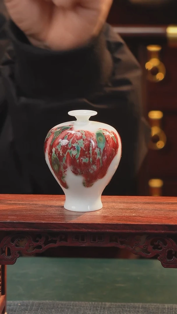 【闪购商品】摆件纯手工原创高温陶瓷〖红包翠釉里红〗