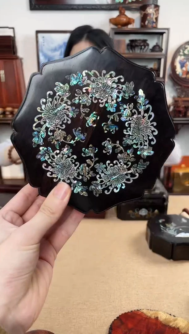 黑酸枝木类成套家具螺钿盒子