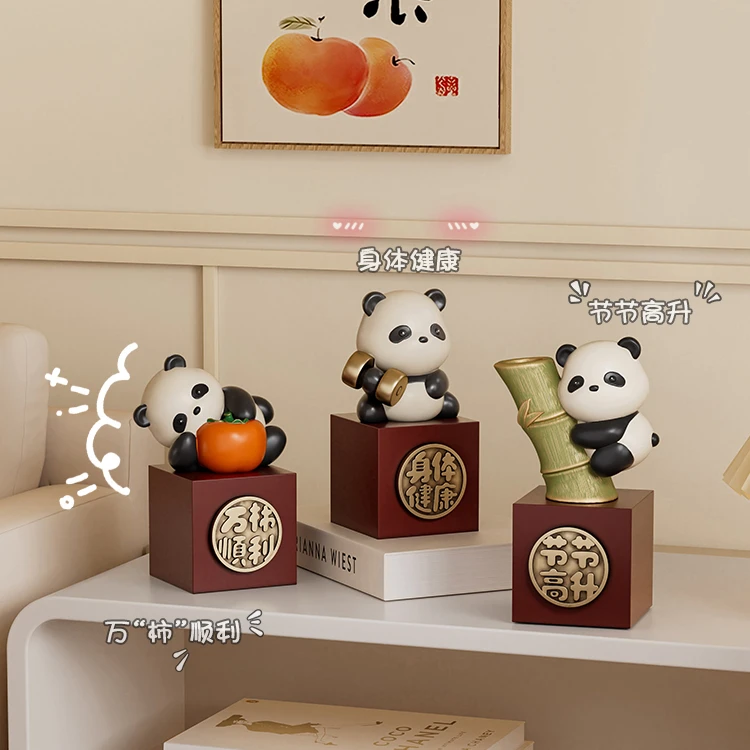 创意可爱熊猫文创摆件治愈系创意摆件家居书桌卧室装饰品生日礼物