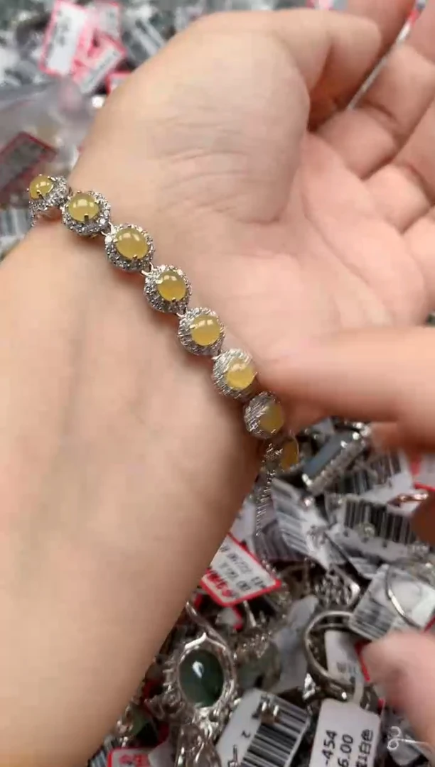 银S925镶嵌戒指翡翠天然A货缅甸翡翠