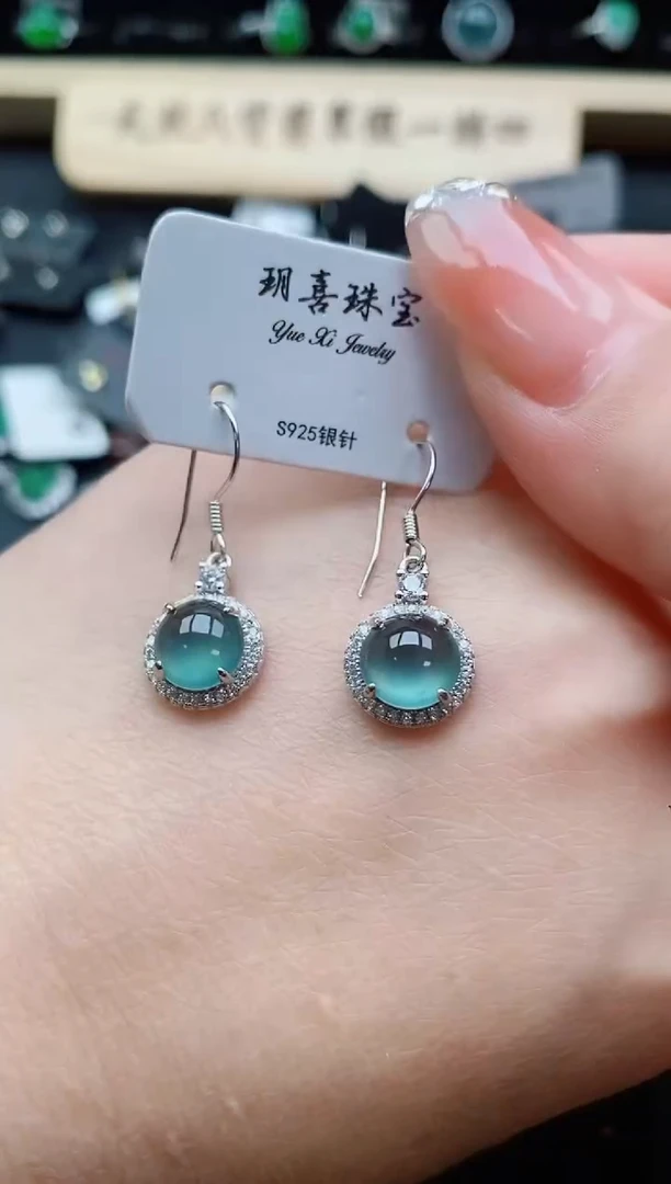 银S925镶嵌戒指翡翠1
