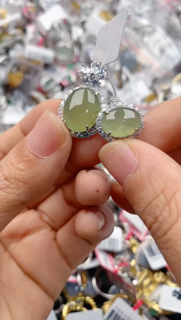 银S925镶嵌戒指翡翠222              4