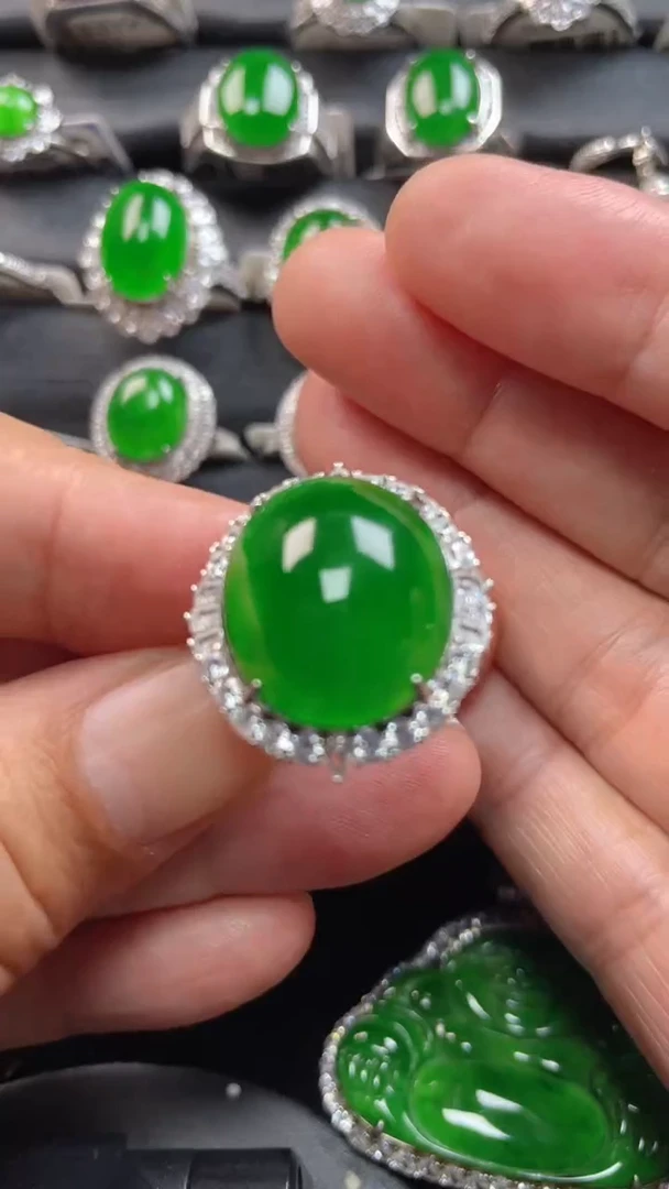 【闪购商品】翡翠戒指银S925镶嵌翡翠