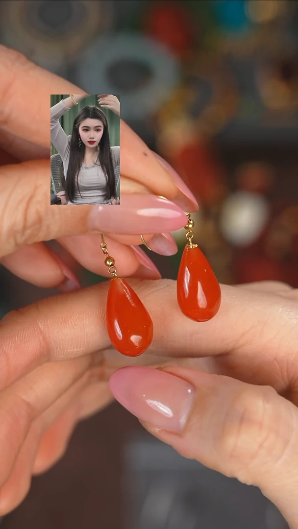 【闪购商品】南红玛瑙耳饰未镶嵌111111111