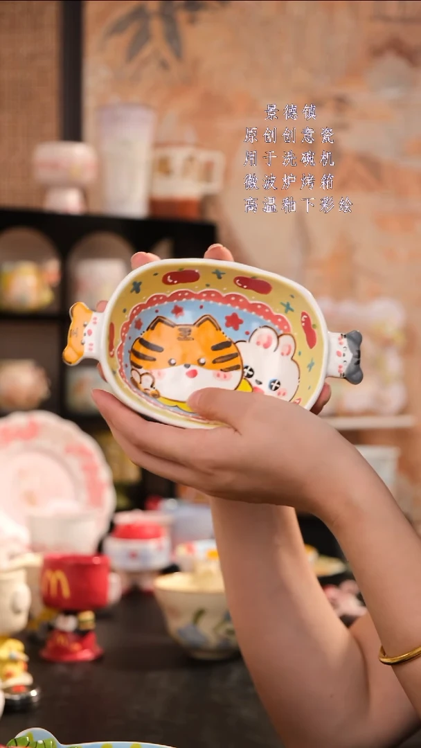 摆件景德镇手工手绘设计师款