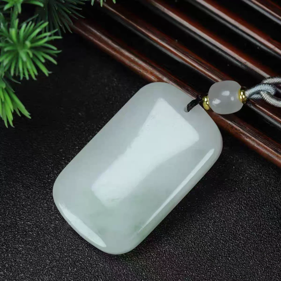 天山翠网红平安无事牌吊坠男女玉石平安牌玉坠玉佩吊坠一物一证