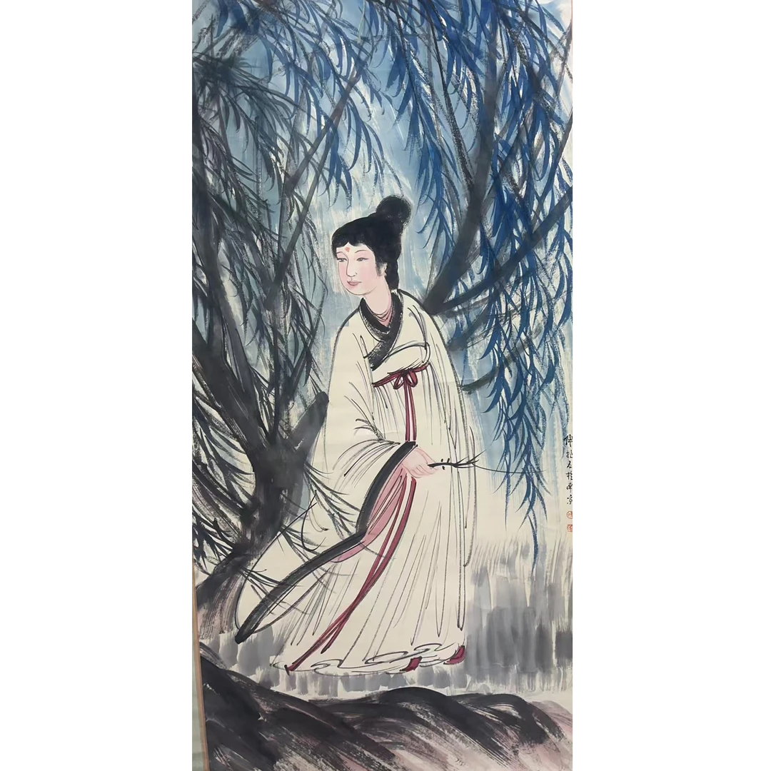 傅BS老 款绘画人物立轴137×67 8.2平尺